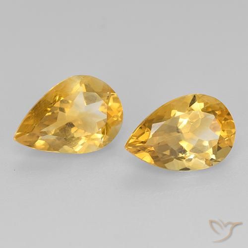 2.34克拉天然黄水晶，梨形，VVS-VS