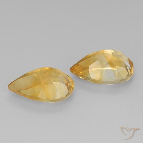 2.34克拉天然黄水晶，梨形，VVS-VS