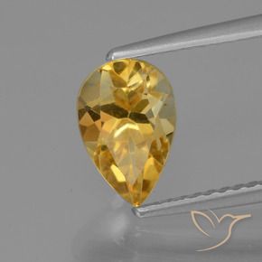 1.27克拉天然黄水晶，梨形，VVS