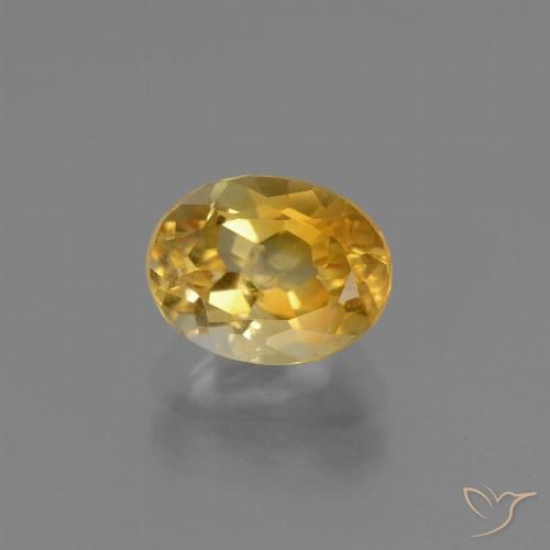 1.33克拉天然金色黄水晶，椭圆形切割，8.1×6.1毫米，VS