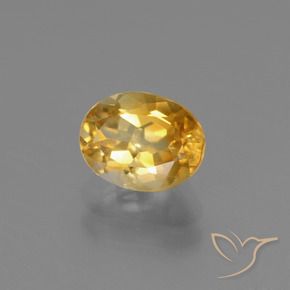 1.33克拉天然金色黄水晶，椭圆形切割，8.1×6.1毫米，VS