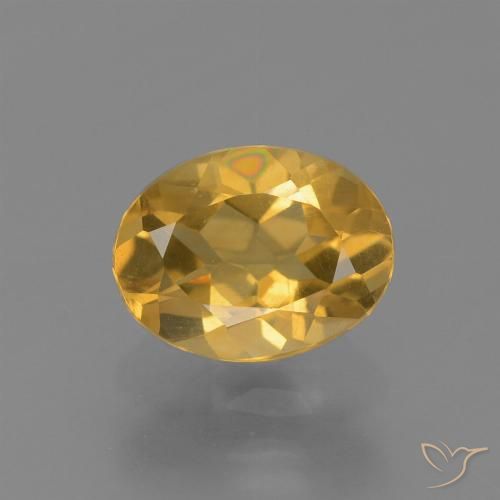 1.15ct 天然 深金橙色 黄水晶, 椭圆形, VS