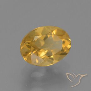 1.15克拉天然黄水晶，椭圆形，VS