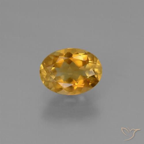 1.05克拉天然金色黄水晶，椭圆形切割，7.8×5.8毫米，VS