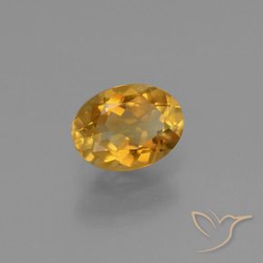 1.05克拉天然金色黄水晶，椭圆形切割，7.8×5.8毫米，VS