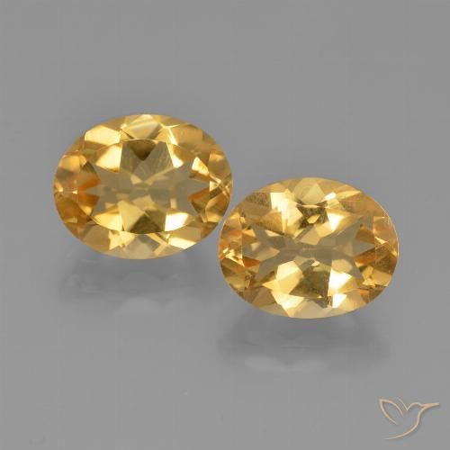 4.80ctw 天然 中深金色 黄水晶, 椭圆形, VS