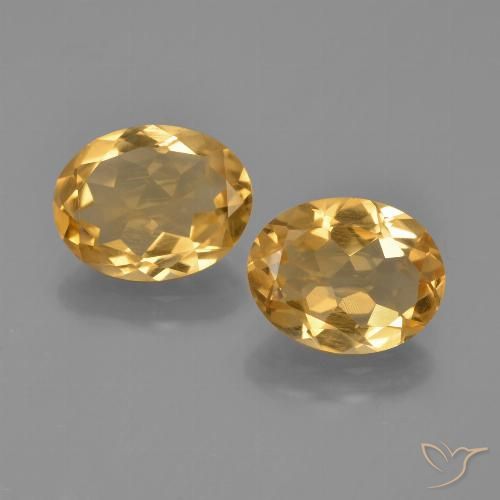 3.87ctw 天然 浅橙色-金色 黄水晶, 椭圆形, VS