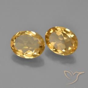 3.87克拉天然黄水晶，椭圆形，VS