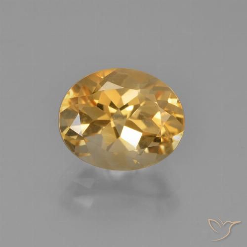 2.54克拉天然金色黄水晶，椭圆形切割，9.9×8.1毫米，VVS
