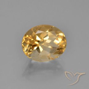 2.54克拉天然金色黄水晶，椭圆形切割，9.9×8.1毫米，VVS