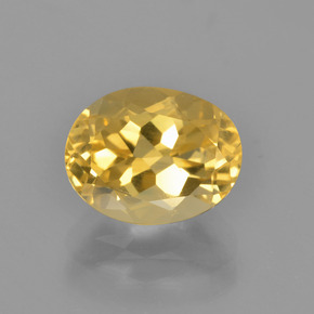 2.62克拉天然金色黄水晶，椭圆形切割，10×7.8毫米，VVS-VS