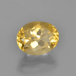 2.62克拉天然金色黄水晶，椭圆形切割，10×7.8毫米，VVS-VS
