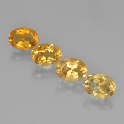 4.14天然金色黄水晶，椭圆形切割，7.7×5.9毫米，VS