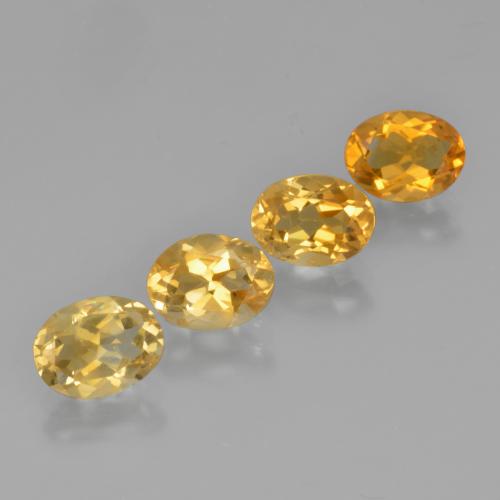 4.14天然金色黄水晶，椭圆形切割，7.7×5.9毫米，VS