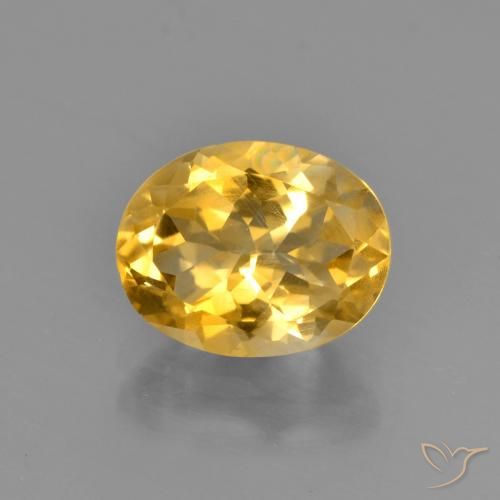 2.15ct 天然 金色 黄水晶, 椭圆形, VS