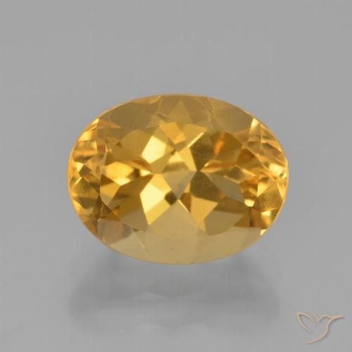 2.60克拉天然金色黄水晶，椭圆形切割，10.2×7.9毫米，VVS