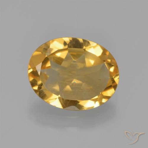2.09ct 天然 中深金色 黄水晶, 椭圆形, VS