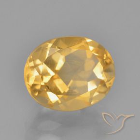 2.57克拉天然黄水晶，椭圆形，VS