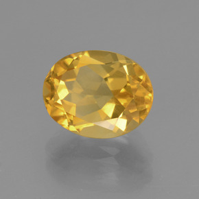 2.80克拉天然金色黄水晶，椭圆形切割，10×8毫米，VVS-VS