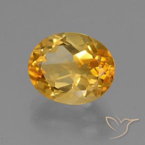 3.23克拉天然黄水晶，椭圆形，VVS-VS
