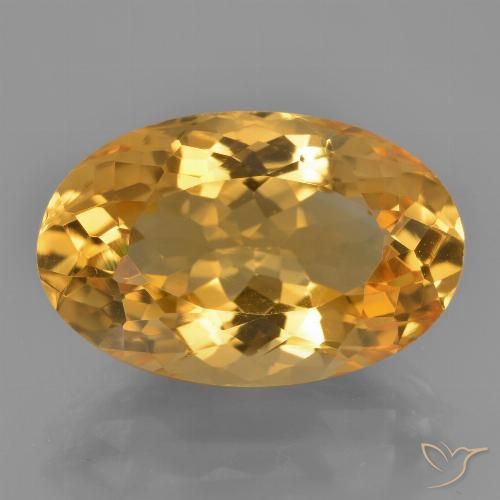 9.75克拉天然金色黄水晶，椭圆形切割，17.4×11.2毫米，VVS