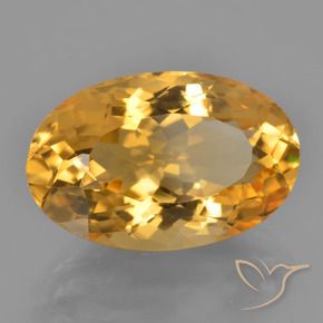 9.75克拉天然金色黄水晶，椭圆形切割，17.4×11.2毫米，VVS