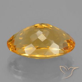 9.75克拉天然金色黄水晶，椭圆形切割，17.4×11.2毫米，VVS