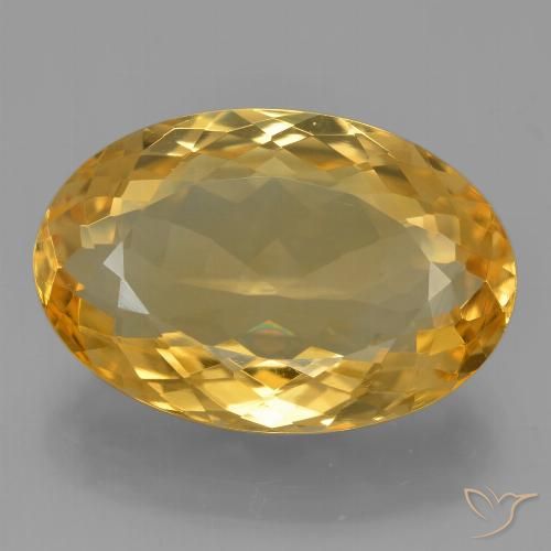 9.54ct 天然 中深金色 黄水晶, 椭圆形, VVS