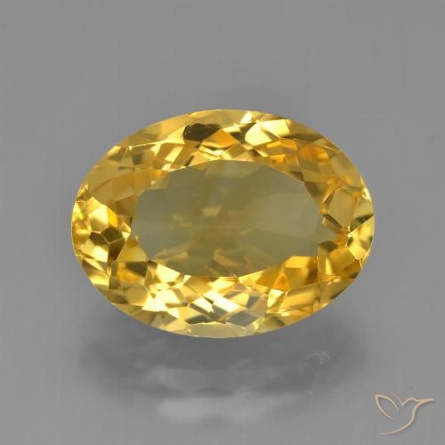 6.16ct 天然 金色 黄水晶, 椭圆形, VVS