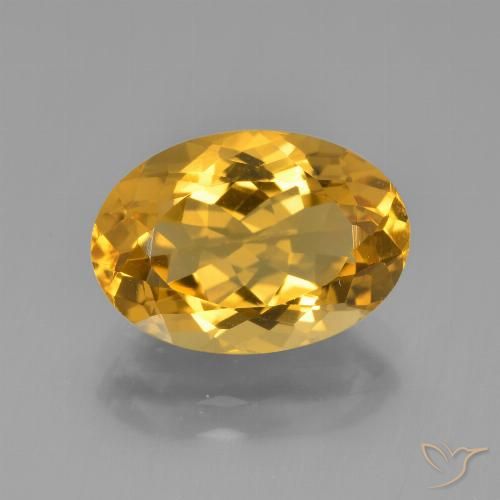 4.58ct 天然 金橙色 黄水晶, 椭圆形, VVS