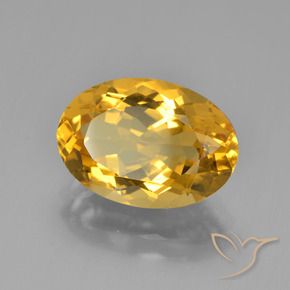 4.58克拉天然黄水晶，椭圆形，VVS