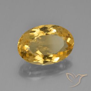 4.34克拉天然黄水晶，椭圆形，VVS