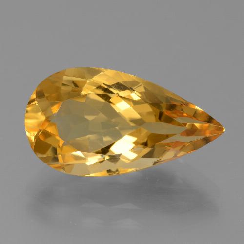 7.46克拉天然金色黄水晶，梨形，18.7×10.1毫米，VVS