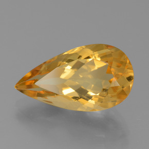 7.46克拉天然金色黄水晶，梨形，18.7×10.1毫米，VVS
