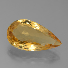 8.90克拉天然金色黄水晶，梨形，19.7×10.8毫米，VVS