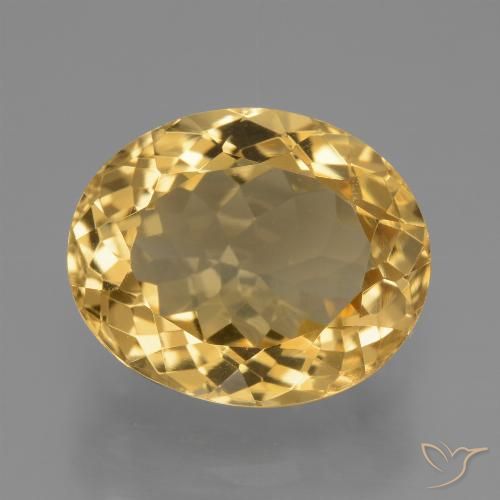 6.73ct 天然 中深金色 黄水晶, 椭圆形, VVS