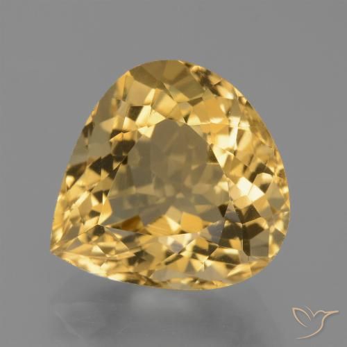 7.27ct 天然 中深金色 黄水晶, 梨形, VVS