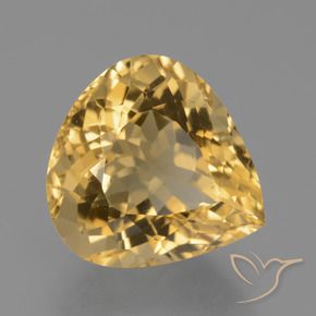 7.27克拉天然黄水晶，梨形，VVS