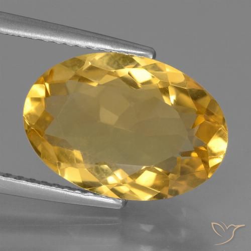 5.95ct 天然 中深金色 黄水晶, 椭圆形, VVS