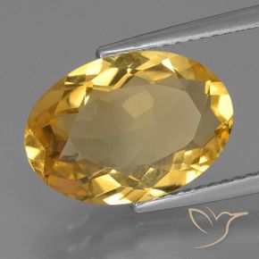5.95克拉天然黄水晶，椭圆形，VVS