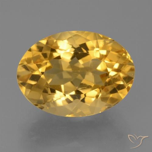 5.70ct 天然 深金橙色 黄水晶, 椭圆形, VVS
