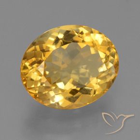5.68克拉天然黄水晶，椭圆形，VS