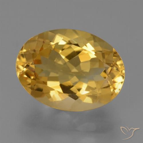 5.12ct 天然 中深金色 黄水晶, 椭圆形, VVS