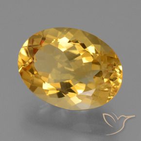 5.12克拉天然黄水晶，椭圆形，VVS