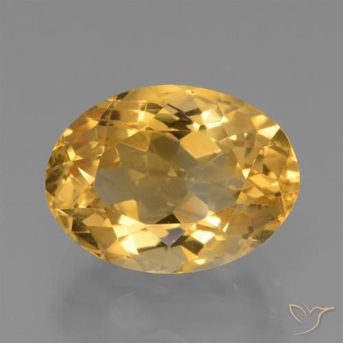 4.10ct 天然 深金橙色 黄水晶, 椭圆形, VVS