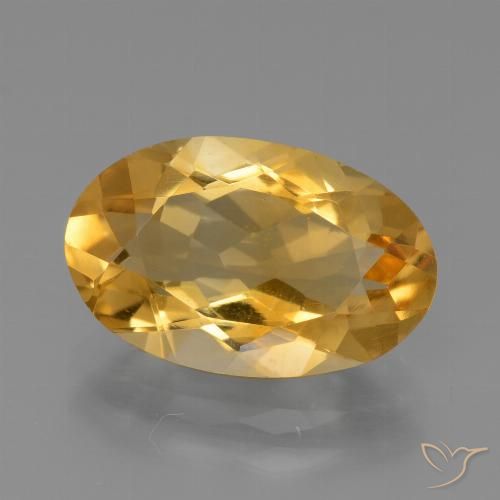 3.91ct 天然 中深金色 黄水晶, 椭圆形, VS