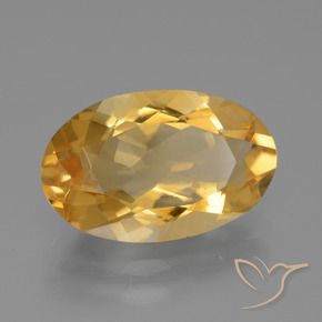 3.91克拉天然黄水晶，椭圆形，VS
