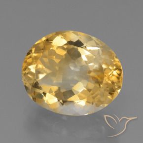 3.90克拉天然黄水晶，椭圆形，VVS-VS