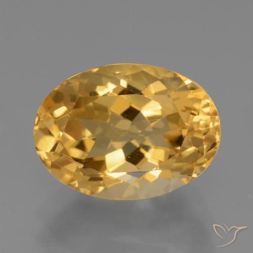 3.87ct 天然 中深金色 黄水晶, 椭圆形, VVS