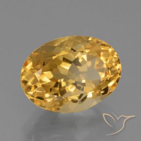 3.87克拉天然黄水晶，椭圆形，VVS